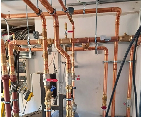 Copper pipe work